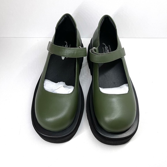 JEFFREY CAMPBELL FREE PEOPLE — PIPER PLATFORM MARY JANES, OLIVE, SIZE US 6.5 - Picture 8 of 17
